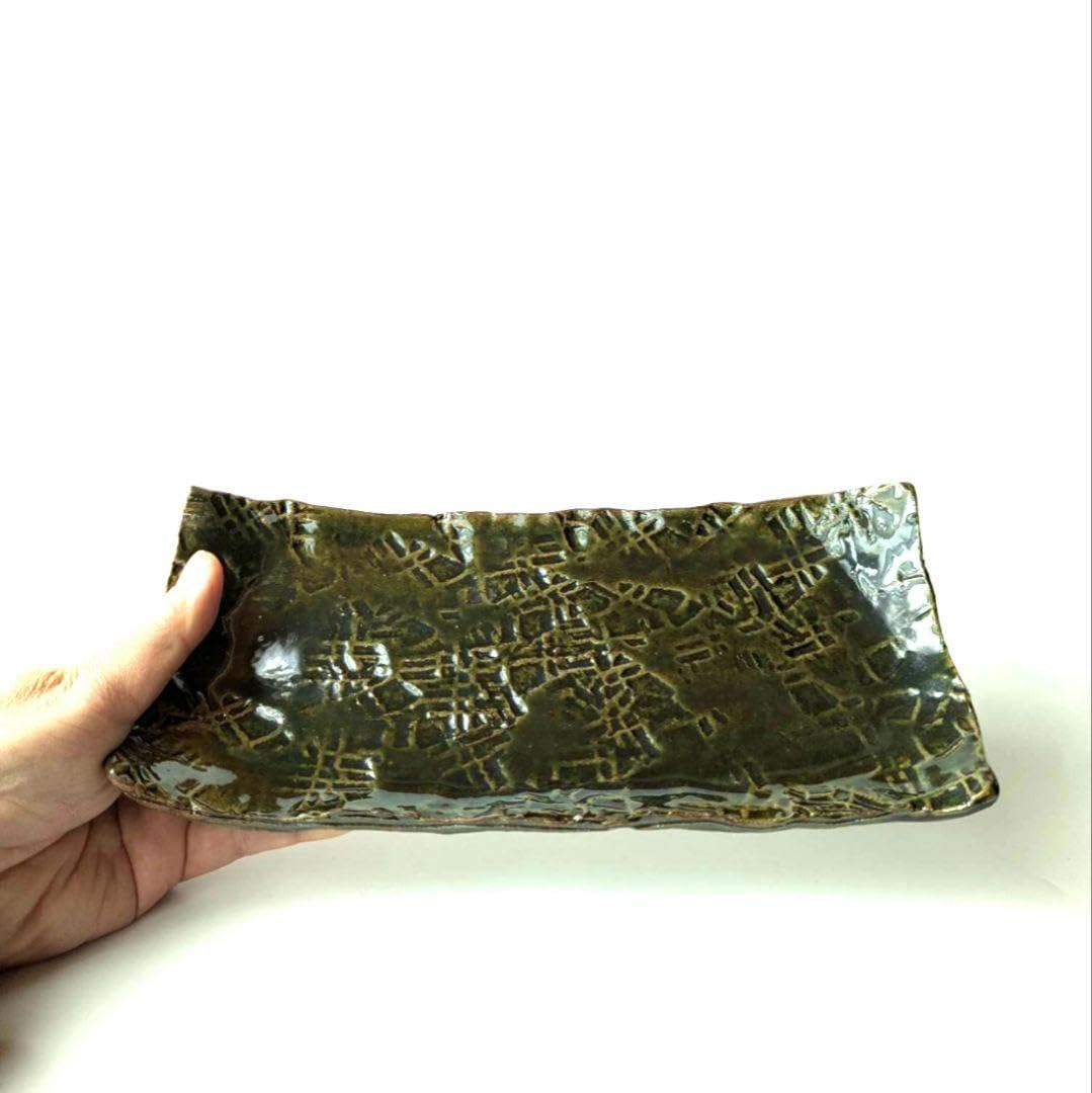 織部釉長皿 手仕事 民藝 和 陶器 窯元 作家/アーティスト/窯元|和 織部釉長皿 手仕事 民藝 和 陶器 窯元 作家/アーティスト/窯元|和